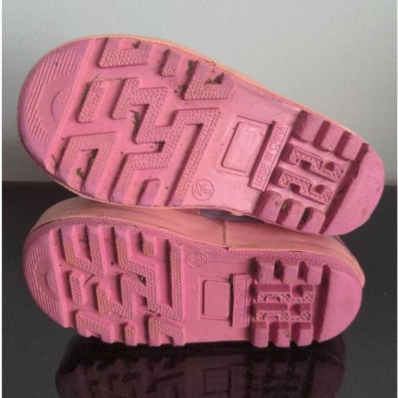 KIDORABLE PINK BALLET SLIPPER RAINBOOTS RAIN BOOTS TODDLER GIRLS ROSES SIZE 5 - Picture 6 of 7